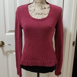 Tommy Hilfiger Women's Cable knit Long sleeve Pullover sweater in Mauve. M